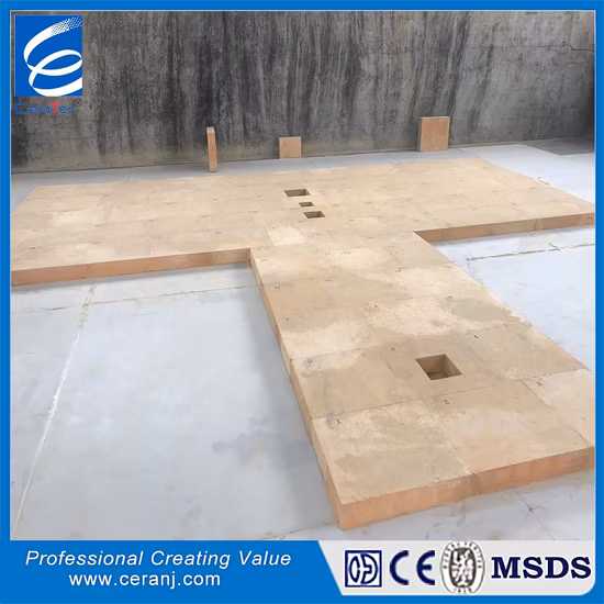 Lz-55 Ladrillo refractario de horno de vidrio de alta alúmina